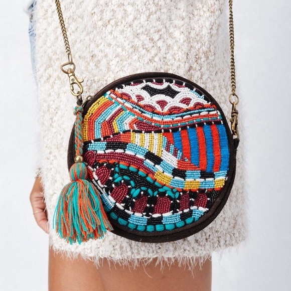 lovestitch Handbags - Round Beaded Crossbody Purse